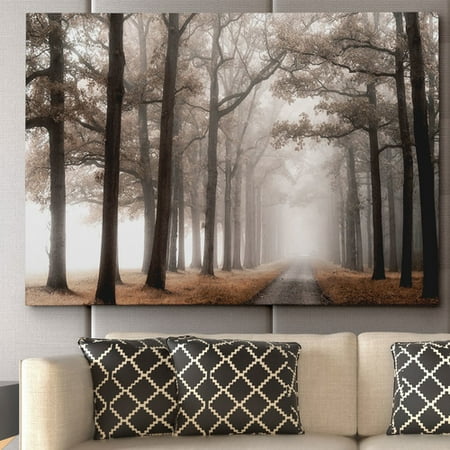 - Charlton Home 'Misty Road' Photographic Print on Wrapped Canvas