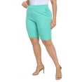 thumbnail image 5 of HDE Plus Size Bermuda Shorts Mid Rise 10" Inseam Pull On Shorts with Pockets Turquoise - 1X, 5 of 6