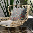 thumbnail image 3 of Glory of Flowers Peacock Indoor/Outdoor Pillow with Removable Cover in Gray Red Blue Yellow18x18, 3 of 7