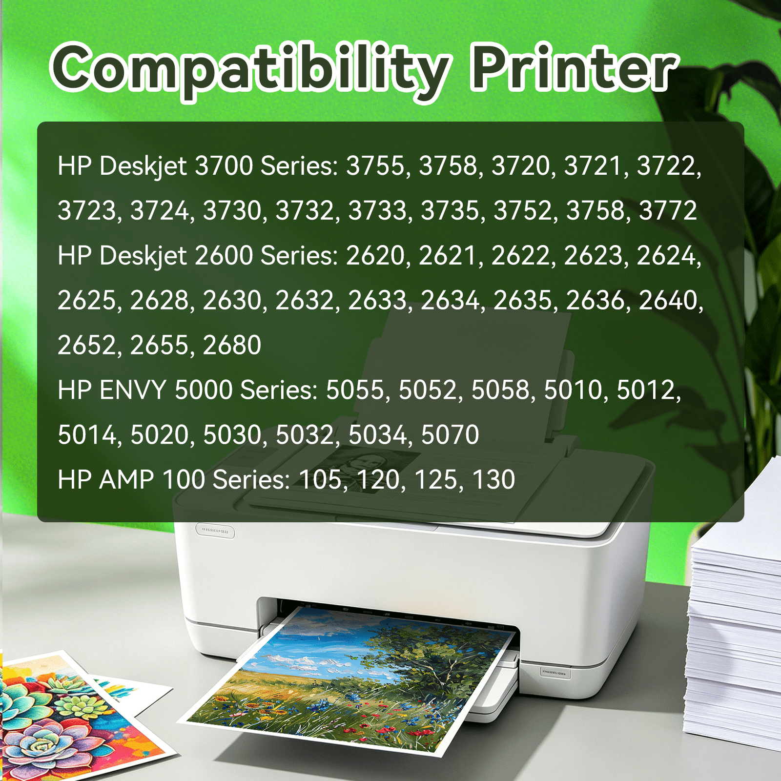 65XL Ink Cartridge Compatible for HP 65 Ink Cartridge for HP Printer Ink 65 Black and Color for DeskJet 3755 3700 3772 Envy 5055 Ink