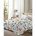 thumbnail image 6 of Flannel Fleece Throw Blanket Watercolor Spring Botanical Leaves Lightweight Soft Plush Blankets,Colorful Foliage Leaf Cozy Warm Throw Blanket for Couch Sofa Bed Car Office 40x50in, 6 of 9