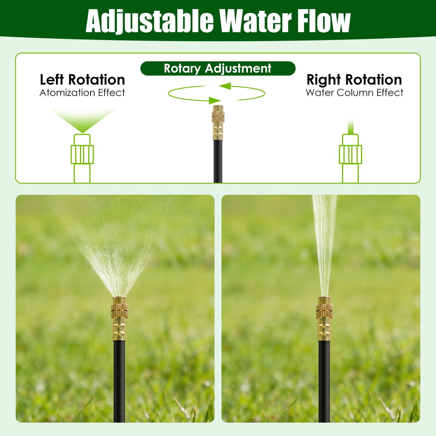 Moclever 360° Bendable Automatic Drip Irrigation System with 49ft 5/8” Tubing Hose 5/16” Faucet Connector for Greenhouse Yard Lawn