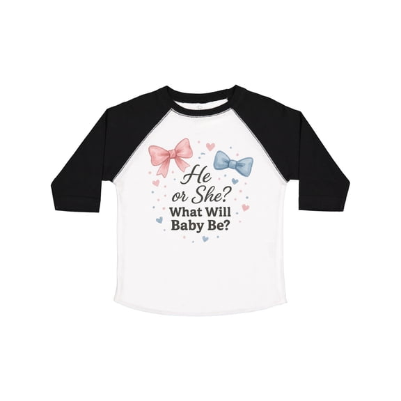 Inktastic Gender Reveal He or She Boys or Girls Toddler T-Shirt