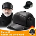 thumbnail image 2 of Eoperou Winter Baseball Cap Casquette Snapback Windproof Foldable Earflaps Thicken Ear Protection Soft Wide Brim Plush Father Winter Hat for Skiing, 2 of 8
