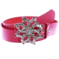 thumbnail image 2 of 1 1/2" Women's Snap On Rhinestone Floral Fashion Belt Multi-Color Options, 2 of 3