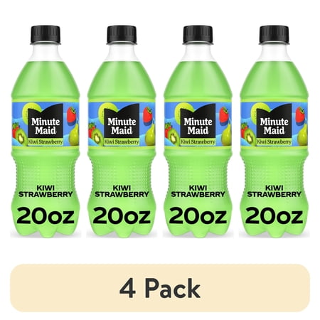 (4 pack) Minute Maid Kiwi Strawberry Juice Drink Bottle, 20 fl oz
