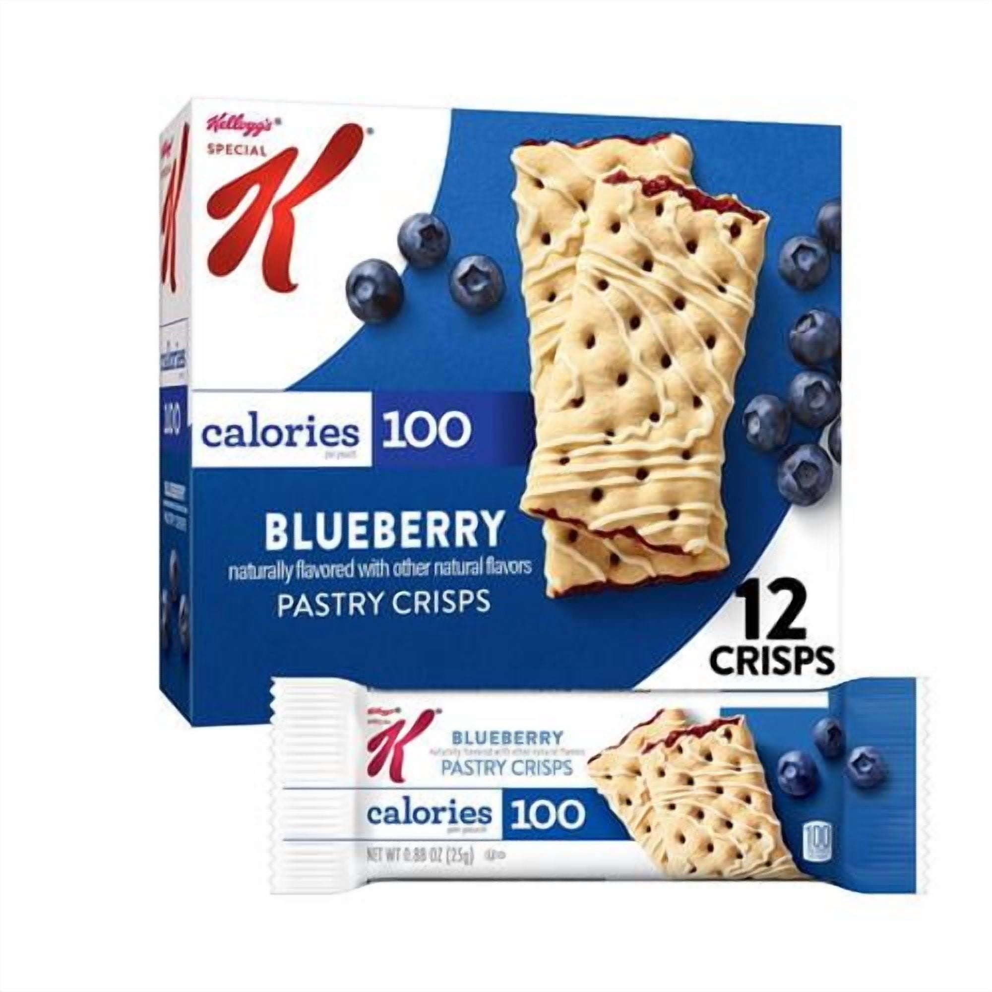Pack of 2 - Special K Bar Pastry Crisps, 100 Calorie Snacks, Breakfast Bars, Blueberry, 5.28Oz Box (12 Crisps)