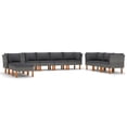 thumbnail image 2 of vidaXL 10 Piece Garden Lounge Set with Cushions Poly Rattan Grey, 2 of 9