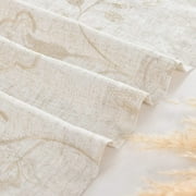 Curtainking Grommet Linen Curtains Light Filtering Drapes 50x84 inch for Living Room 2 Panels Beige