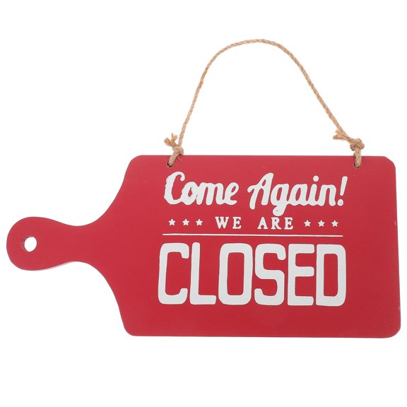 FUEENIRVA Red Wooden Door Sign Hanging Open Closed for Restaurants, Shops, Cafes and Small Businesses