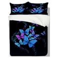 thumbnail image 3 of 3D Blue Colorful Butterfly Print Bedding Set Duvet Cover Set with Bag Home Textiles Woman Girl Bed Cover,California King (98"x104"), 3 of 6