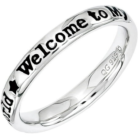 Stackable Expressions Sterling Silver Lyric Welcome to My World Ring