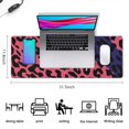 thumbnail image 5 of Long Mouse Pads for Desk,Pink and Black Of Leopard Print Desk Mats on Top Of Desks, Desk Mouse Pad Extra Large with 3mm Non-Slip Base and Stitched Edge for Gaming,Office,Work,Home 31.5"x11.8", 5 of 6