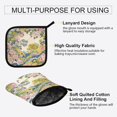 thumbnail image 3 of Yayeee Oven Mitts and Pot Holder Set of 2 Heat Resistant Kitchen Gloves Baking Hot Pad, Pink Floral Wave, 3 of 5