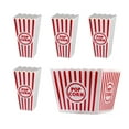 thumbnail image 7 of Movie Night Popcorn Containers - Red & White Striped Reusable Plastic Bucket (Mix 5 Pack), 7 of 7