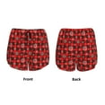 thumbnail image 3 of Balery Snowflakes On A Buffalo Plaid Pattern Women's Running Shorts with Liner 2 Pockets Elastic Workout Athletic Gym Yoga Shorts-Small, 3 of 7