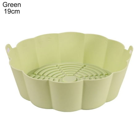 

Air Frying pan Silicone Pad Easy To Clean Durable Reusable High Temperature Pad Multifunctional Silicone Baking Pan Cake Cooking And Baking Tool 19CM GREEN