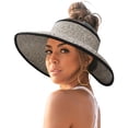 thumbnail image 1 of Sombrero con visera solar FURTALK para mujer, paja, ala ancha, plegable, 1 of 8