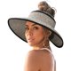 thumbnail image 1 of Sombrero con visera solar FURTALK para mujer, paja, ala ancha, plegable, 1 of 8