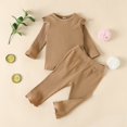thumbnail image 2 of Infants Girls Top, Fall Trousers, Stripes Ruffle Round Collar Long Sleeves Elastic Kids Sleep Clothes, 2 of 4