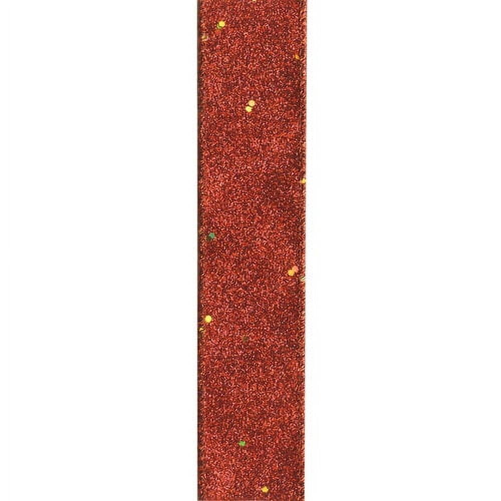 (3 pack) Offray Ribbon, Red 1 1/2 inch Wired Edge Metallic Ribbon for Wedding, Crafts, and Gifting, 9 feet, 1 Each
