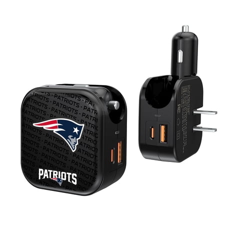 New England Patriots Dual Port USB Car & Home Charger