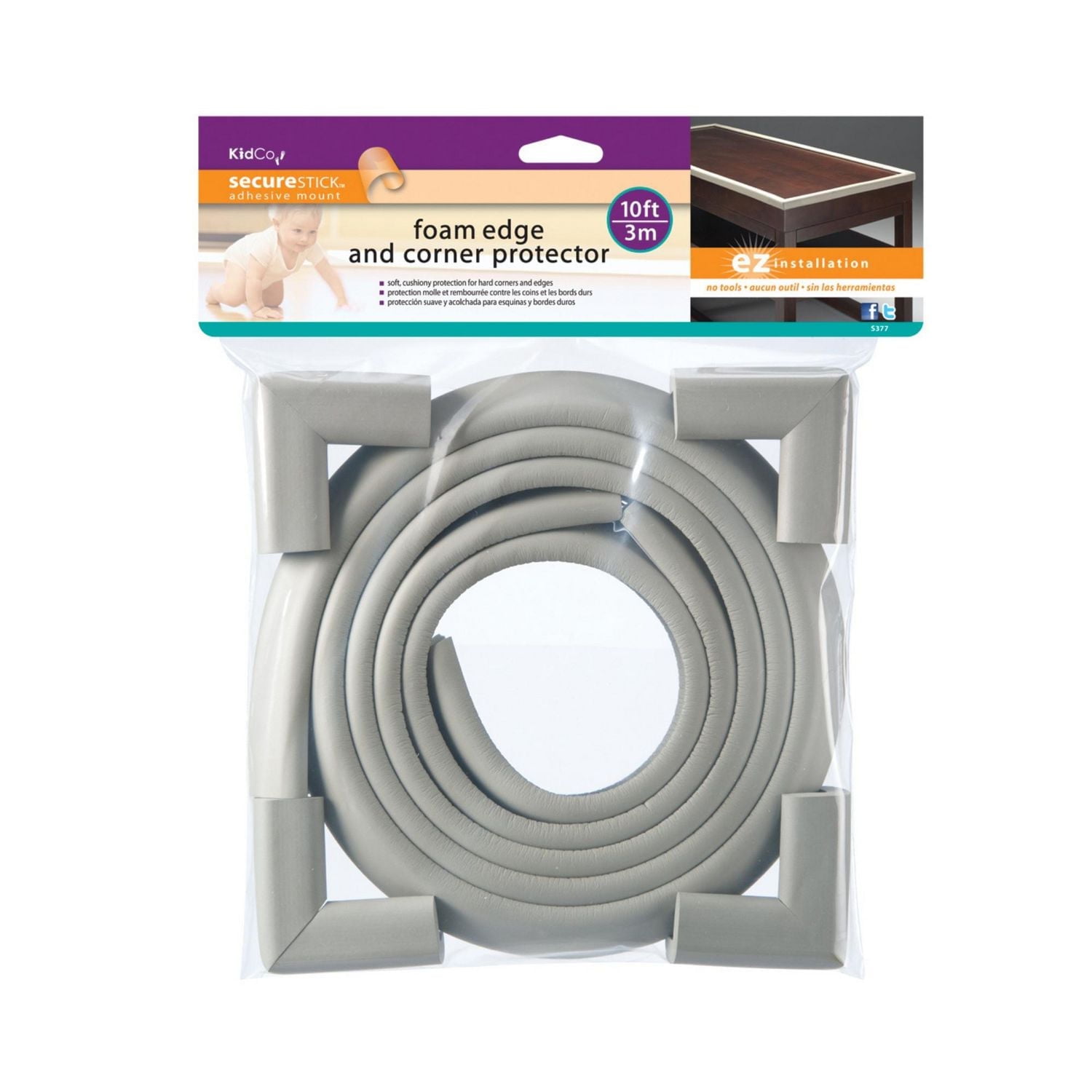 KidCo Protecteurs de Bords & de Coins en Mousse (Gris)