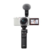 Sony Alpha ZV-E10 APS-C Mirrorless (White) with 16-50mm Lens Content Creator Kit