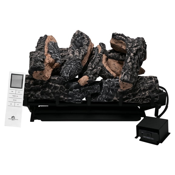 Americangaslogs 18-24 Inch Ventless Fireplace Logs Set with Remote Control, Only Used for Liquid Propane Fireplace,Heats up to 44000 BTU (Liquid Propane Fireplace Black Oak, 24Inch)