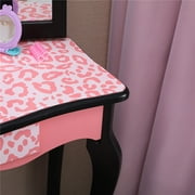 Ktaxon Kids Wooden Vanity Table and Stool Set with 3 Mirrors, Princess Makeup Dressing Table,Childrens Furniture