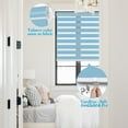thumbnail image 4 of Keego Dual Layer Roller Window Blind Light Filtering Zebra Window Blind, Cordless, Customizable, Sky Blue Case Sky Blue Fabric 36.0"w x 36.0"h, 4 of 7