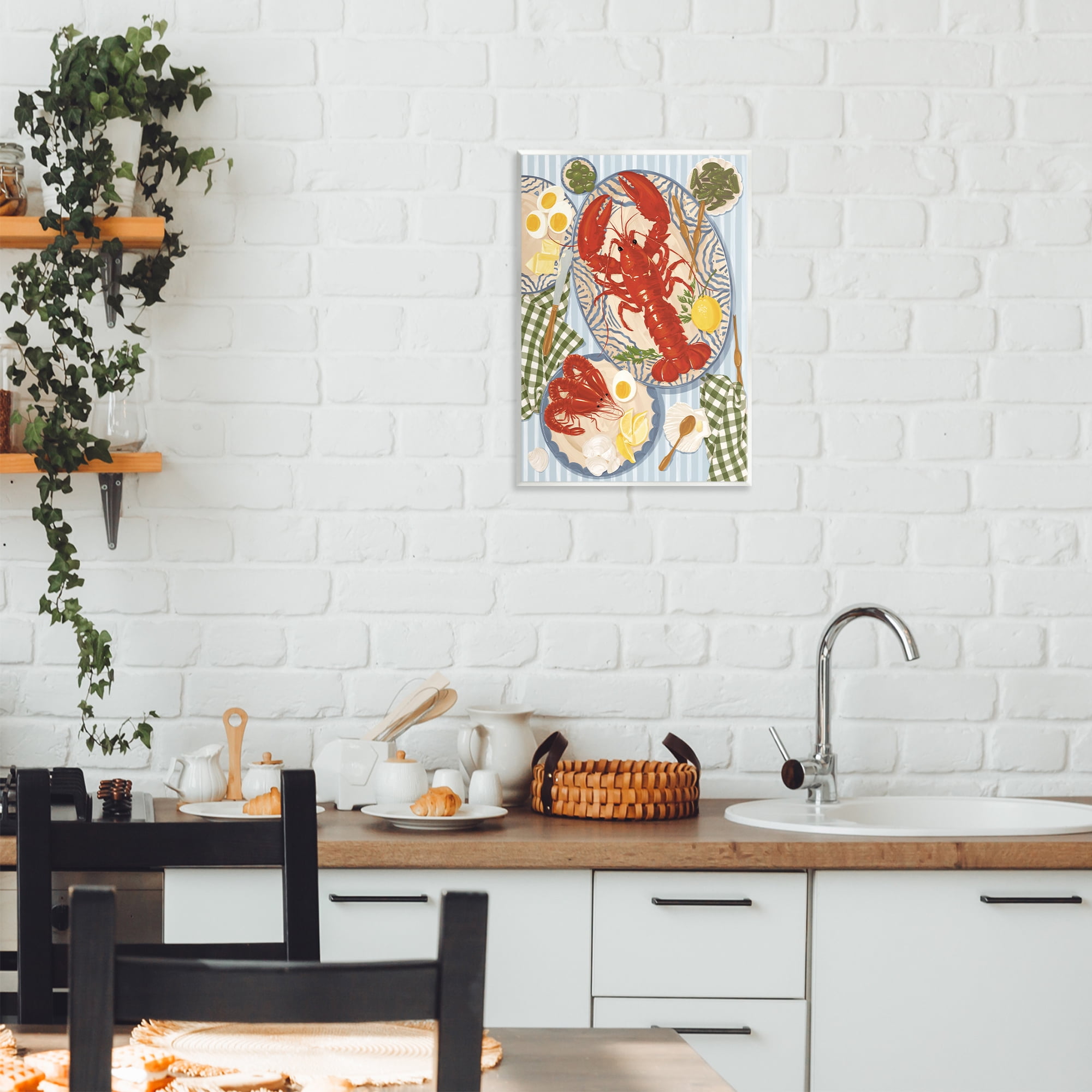 Stupell Industries Lobster For Lunch Platter Wall Plaque Art, design by Vero Illustrates
