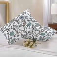 thumbnail image 3 of Outdoor Pillow Cover Teal Blue Farmhouse Flower Set of 2 Waterproof Throw Pillowcases Pastoral FLoral Decorative Patio Furniture Pillows for Couch Garden Indoor & Outdoor Use, 3 of 9