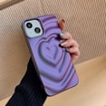 thumbnail image 4 of Phone Case for Women/Girls, Luxury Electroplate Metal Matt Silver 3D Heart Water Ripple Phone Case Compatible with iPhone 15 Pro, Purple, 4 of 14