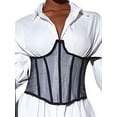 thumbnail image 4 of FOCUSNORM Womens Mesh Underbust Boned Waist Training Corset Lace Up Waist Cincher Wide Belt, 4 of 7