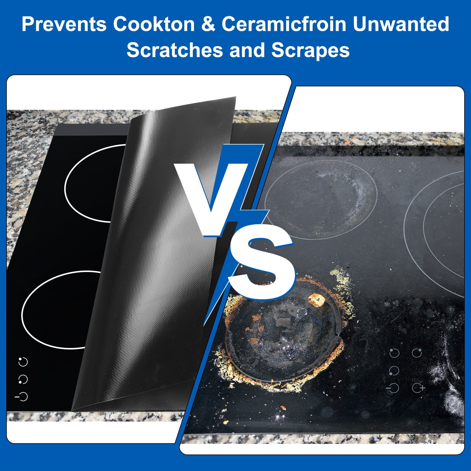 Uxcell Induction Cooktop Protector Mat 20.8x24 Inch, Electric Glass Top Stove Burner Covers Waterproof Heat Resistant