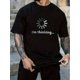 thumbnail image 1 of "I'm Thinking" Pattern Print Men's Comfy Chic T-shirt, Graphic Tee Men's Summer Outdoor Clothes, Men's Clothing, Tops For Men, Gift For Men, Casual Sporty Tee, Summer Gifts, 1 of 6