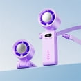 thumbnail image 3 of Linnome Handheld Outdoor Portable Neck Fan with Cold Compress Digital Display Violent Cooling Fan Purple, 3 of 8