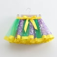 thumbnail image 3 of ZQUUVOU Girls Gold Foil Tutu Skirt Tulle Print Elastic Waist with Lining Recital Party Puffy Skirt for Kids Yellow, 3 of 6