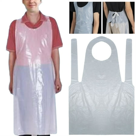 

YongANs Disposable Plastic Apron PE Transparent Bib Dining Apron Oil and Dirt Beautiful and Affordable 50pcs
