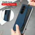 thumbnail image 3 of Nalacover Case for Samsung Galaxy Z Fold 5, Slim Vintage Cloth Case for Galaxy Z Fold 5 with S Pen Holder, Shockproof Anti-Scratches Anti-Fingerprints Full Protection Folding Cover,Blue, 3 of 9