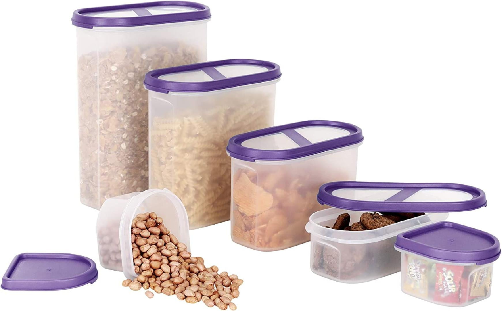 DWËLLZA KITCHEN Airtight Food Storage Containers with Lids Airtight - 6  Piece Set/All Same Size - Medium Air Tight Snacks Pantry & Kitchen Container  - Clear Plastic BPA-Free - Keeps Food Fresh