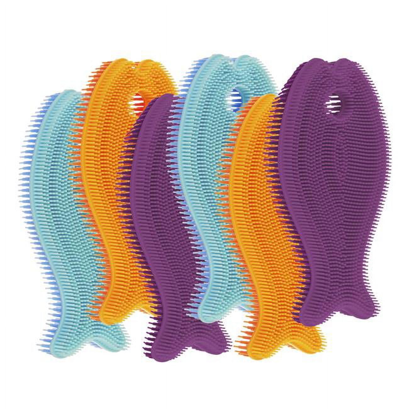Spike Toys 2021554 Sensory Fish Scrubs, Assorted Color - Set of 6