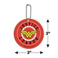 thumbnail image 6 of Justice League Wonder Woman Athletic Logo Round Luggage ID Tag Card Suitcase Carry-On, 6 of 8