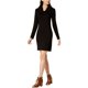 thumbnail image 1 of maison Jules Vestido ajustado y acampanado con cuello vuelto para mujer, negro, grande, 1 of 2