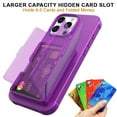 thumbnail image 3 of Dteck Case for iPhone 16 Pro Max Shockproof  Wallet Case with Card Holder (3-4 Cards) & Hidden Mirror, Military Grade Drop Protection, Rugged Protective Flip Cover for iPhone 16 Pro Max,Darkpurple, 3 of 7