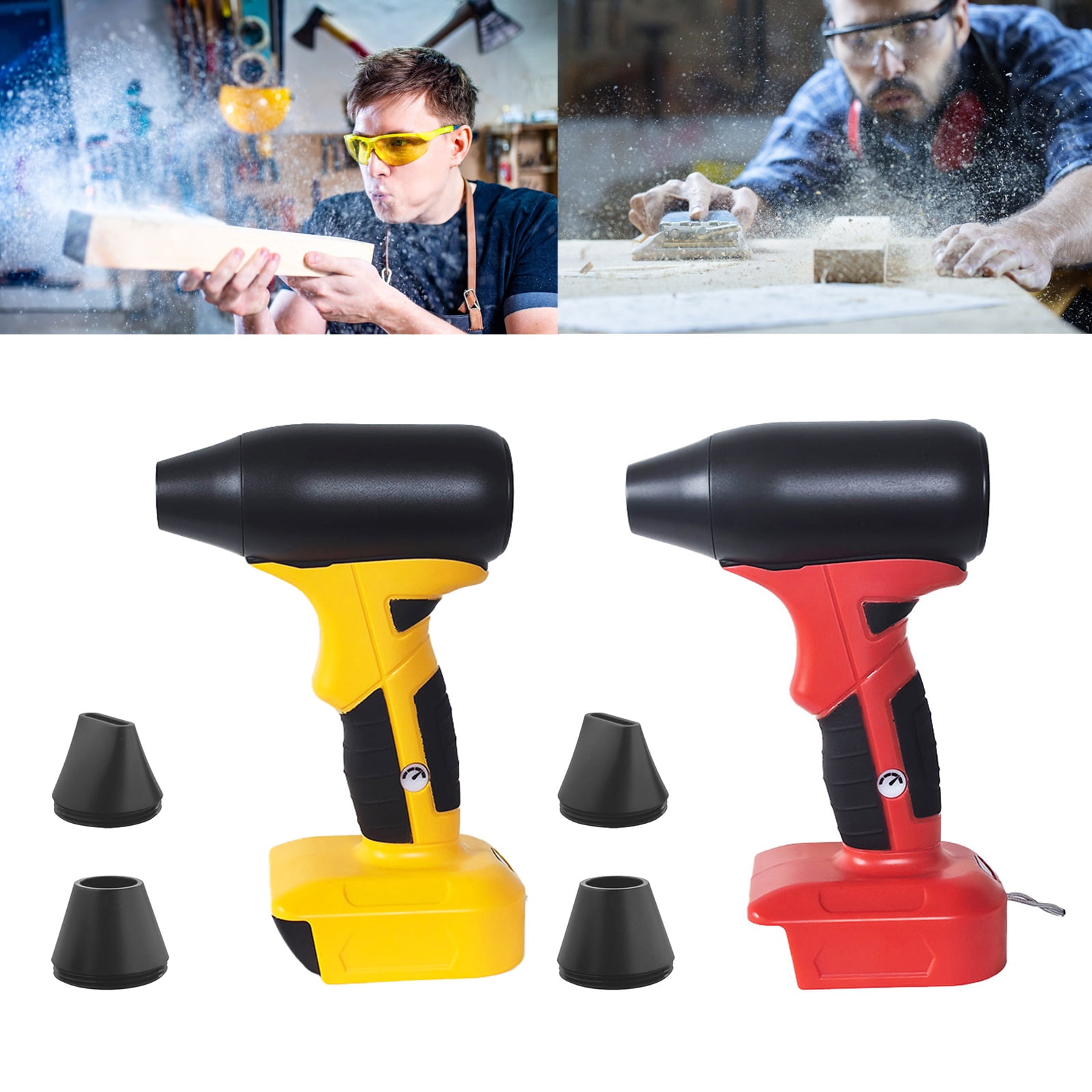 RUISINERY Small Leaf Blower Cordless Violent Fan Compatibles with 18-20V Battery 4 Adjustable Speeds for Car Drying and