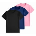 thumbnail image 2 of Pack 3 Playeras Deportivas Mujer Cuello Redondo,Black Navyblue Pink,L, 2 of 7