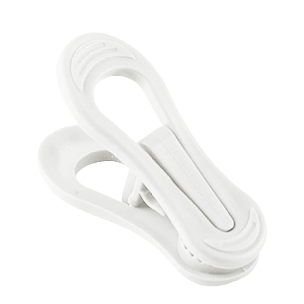Clip de plástico PP con cabeza redonda, colgador funcional con tubo redondo, accesorios, resistente al viento, para secar ropa, blanco y negro.