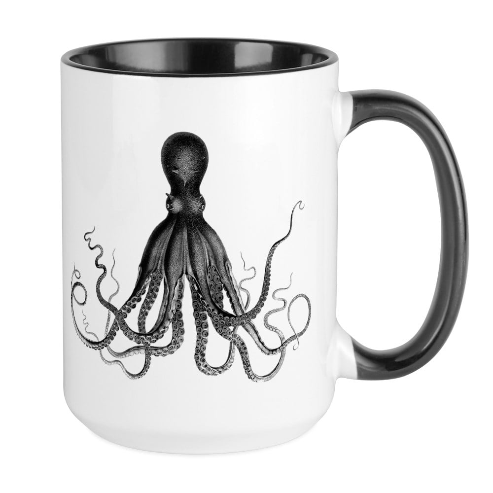CafePress Vintage Octopus Mugs 15 oz Ceramic Large Mug